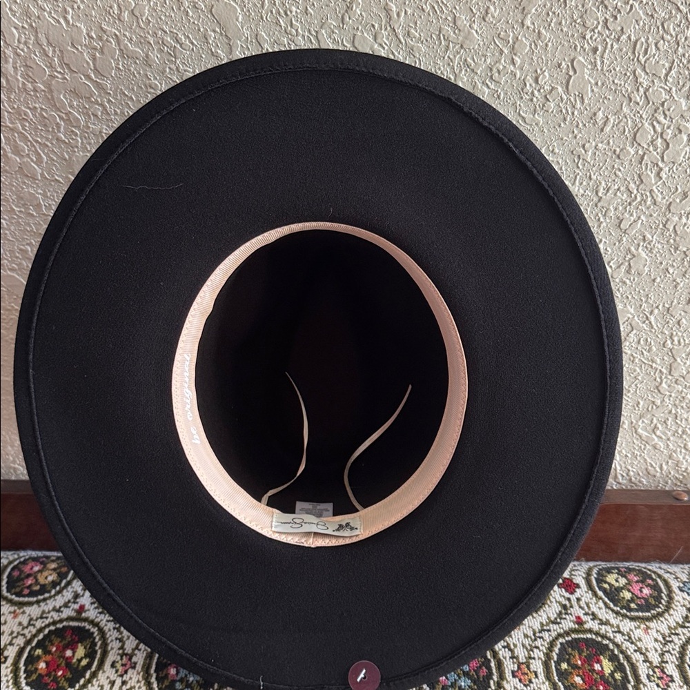 Jessica Simpson Black Cowgirl hat with gold and rhinestones - Picture 4 of 6